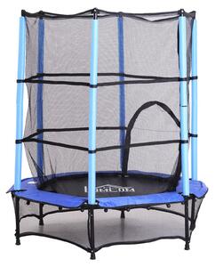 Trampolino Tappeto Elastico per Bambini Ø140x162 cm con Rete di Sicurezza Nero e Blu