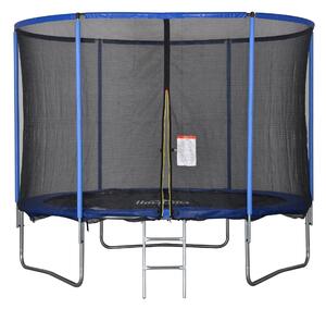 Trampolino Tappeto Elastico Ø305x248 cm con Rete e Bordo Imbottito Blu e Nero