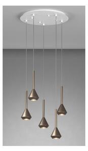 AYGO LAMPADARIO A SOSPENSIONE 5 LUCI METALLO BIANCO CON DIFFUSORI DISPONIBILI IN 6 COLORI LAMPADINE ATTACCO GU10