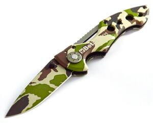 Coltello a Serramanico Richiudibile Pieghevole Mimetico Militare Camouflage Beta