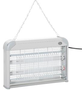 Zanzariera Elettrica 2 Lampade LED 20W Bianco e Grigio