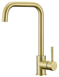 Rubinetto cucina - Miscelatore cucina - Girevole 360° - Finitura oro - Doccetta estraibile