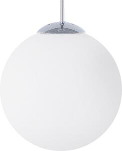 BELIANI Lampada a sospensione in vetro bianco argento elementi a forma di palla grande per 1 lampadina stile moderno cucina sala da pranzo