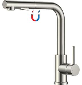 Rubinetto da cucina con doccetta estraibile - Acciaio inox - Girevole 360° - Argento - Miscelatore monocomando
