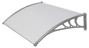 Pensilina Tettoia Grigia in Policarbonato Compatto Satinato Opalino 120x80 cm