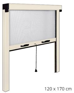 Zanzariera Avvolgibile Avorio per Porta e Finestra a Molla 120X170Cm