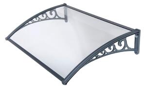 Pensilina Tettoia Modulabile Compatta in Policarbonato Grigio/Trasparente 100X80cm Bertozzi Naxos