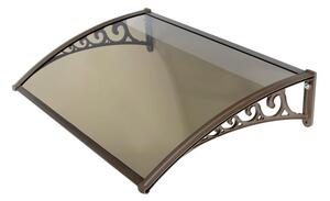 Pensilina Tettoia Modulabile Compatta in Policarbonato Marrone/Fumè 120X80cm Bertozzi Naxos