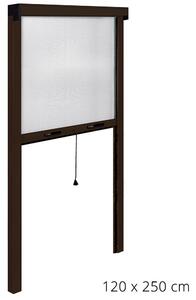 Zanzariera Avvolgibile Marrone per Porta e Finestra a Molla 120X250Cm
