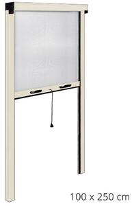 Zanzariera Avvolgibile Avorio per Porta e Balcone a Molla 100X250Cm