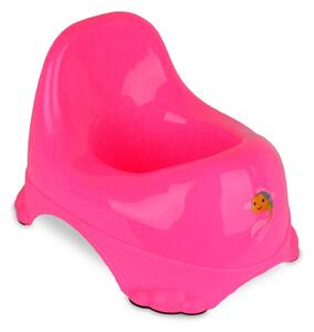 Vasino per bambini 25x22 cm in plastica colorata con gommini antiscivolo Fucsia