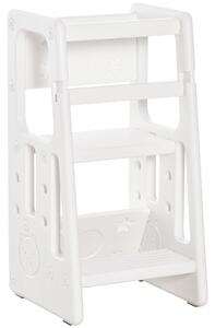 Scaletta per Bambini 3 Livelli 47x47x90 cm in HDPE Bianco