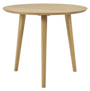 Tavolo da pranzo rotondo in legno chiaro di quercia massello D90 cm OKSANA