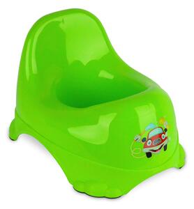 Vasino per bambini 25x22 cm in plastica colorata con gommini antiscivolo Verde