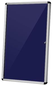 Bacheca Porta Avvisi 90x60x4,5 cm con Serratura in Alluminio Blu