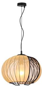 V-TAC Lampadario a Sospensione E27 60W Diffusore Tessile Ø400mm Nero Beige 24117