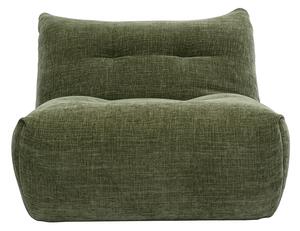 Poltrona lounge in tessuto effetto velluto testurato verde kaki BUMPY