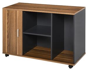 Mobiletto Portadocumenti 100x40x66 cm con Ruote Noce e Grigio