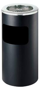 Cestino Gettacarte Posacenere Ø30 cm in Metallo Nero Opaco 15L per Interno Esterno