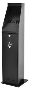 Posacenere a Colonna 23,5x86x23,5 cm in Metallo Nero 5L per Interno Esterno