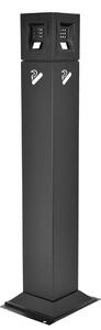 Posacenere a Colonna 30,5x106,3x24,7 cm in Metallo Nero Opaco 3L per Interno Esterno