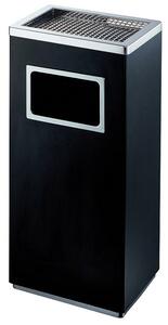 Cestino Gettacarte Posacenere 32x60,4x24,1 cm in Metallo Nero Opaco 16L per Interno Esterno