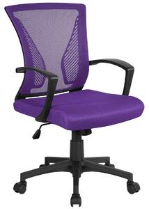 Sedia da ufficio ergonomica - Altezza regolabile da 35 a 45 cm - Funzione di inclinazione - Colore lilla - Adatta per l'ufficio e il lavoro da casa