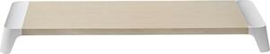 Supporto Monitor da Scrivania 53x20x5,7 cm in Plastica e Legno Bianco