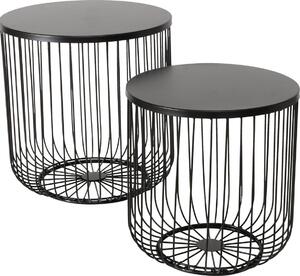 Set di due tavolini, 41-47 cm, CINDY, colore nero