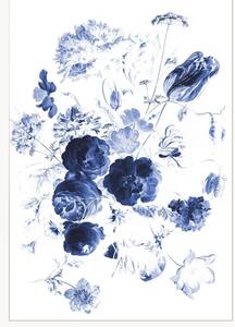 Carta da parati in tessuto non tessuto Royal Blue Flowers I