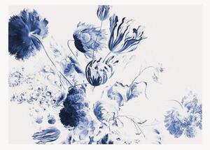Carta da parati in tessuto non tessuto Royal Blue Flowers II