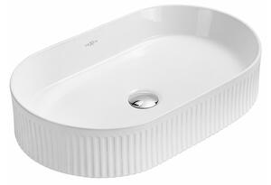 Mexen Grovo lavabo da appoggio scanalato 49 x 31 cm, bianco - 22304900