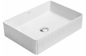 Mexen Grovo lavabo da appoggio scanalato 50 x 34 cm, bianco - 22305000
