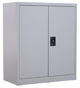 Armadietto Portadocumenti con Chiusura di Sicurezza in Acciaio Grigio 80x40x92.5 cm