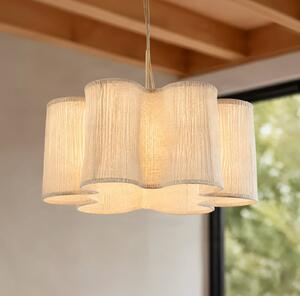 Lampada a sospensione Lorna Lindby, dimmerabile, Crema / Ambra, Soggiorno / Sala da pranzo, Tessuto / Stoffa / Seta, Design, Lampada a sospensione