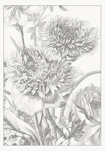 Carta da parati in tessuto non tessuto Engraved Flowers