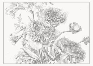 Carta da parati in tessuto non tessuto Engraved Flowers