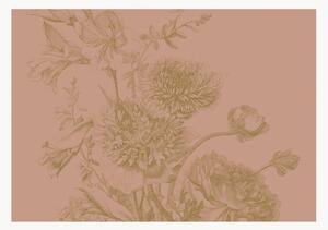 Carta da parati in tessuto non tessuto Engraved Flowers