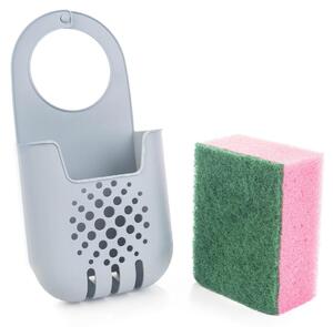Portaspugne Scolapiatti da rubinetto grigio chiaro - Installazione senza attrezzi - Per cucina e bagno