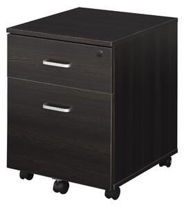Cassettiera Portadocumenti da Ufficio 40x44x54,6 cm 2 Cassetti in Legno Nera