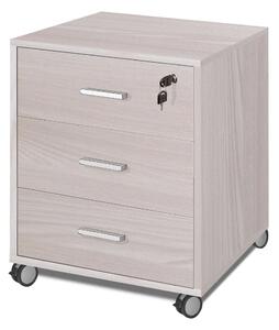 Cassettiera 3 Cassetti su Ruote 50x70x41 cm Olmo Chiaro
