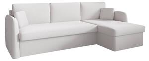 Divano angolare NICE Abriamo Boucle Ecru Light con funzione letto e box letto Divano letto Divano letto Ottomana Universale Destra o sinistra