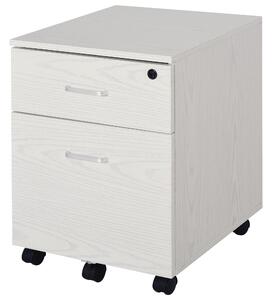 Cassettiera Portadocumenti da Ufficio 40x44x54,6 cm 2 Cassetti in Legno Bianca