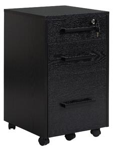 Cassettiera Portadocumenti da Ufficio 39,2x40x65,4 cm 3 Cassetti Nera