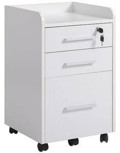 Cassettiera Portadocumenti da Ufficio 39,2x40x65,4 cm 3 Cassetti Bianca