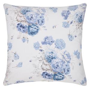 Cuscino D'arredo In Percalle Bouquet 50x50 Bellora Floreale Blu Caleffi