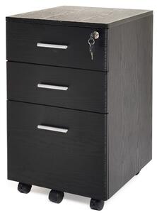 Cassettiera da Ufficio 3 Cassetti Chest Nera