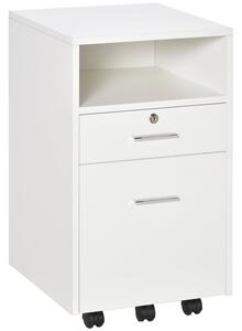 Cassettiera per Scrivania da Ufficio 39,5x40x60 cm in Truciolare Bianco