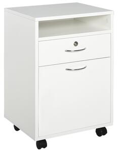 Cassettiera Portadocumenti da Ufficio 40x35x60 cm in Legno Bianco