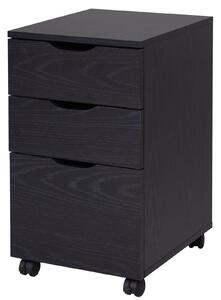Cassettiera Portadocumenti da Ufficio 34x40x60,5 cm 3 Cassetti Nera